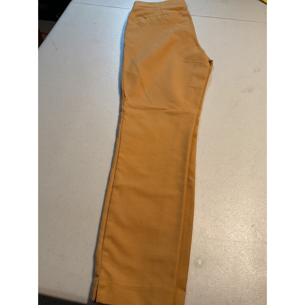 Crosby by Mollie Burch Womens Mustard Yellow Stretch Cotton Straight Leg Pants 6